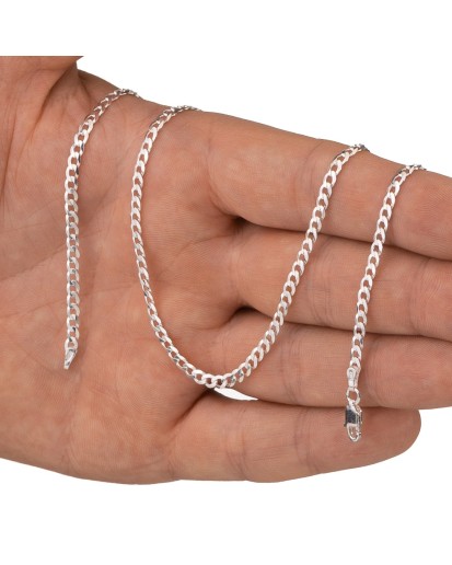 Łańcuszek srebrny Pancerka 3,5 mm męski – 45–60 cm | KALA SILVER