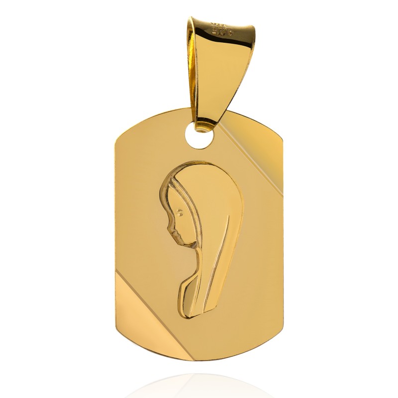 Pozłacany srebrny medalik Matka Boska Fatimska 925 do łańcuszka