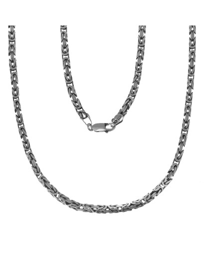 Srebrny łańcuszek królewski 3 mm 50–55 cm oksydowany 925 | KALA SILVER