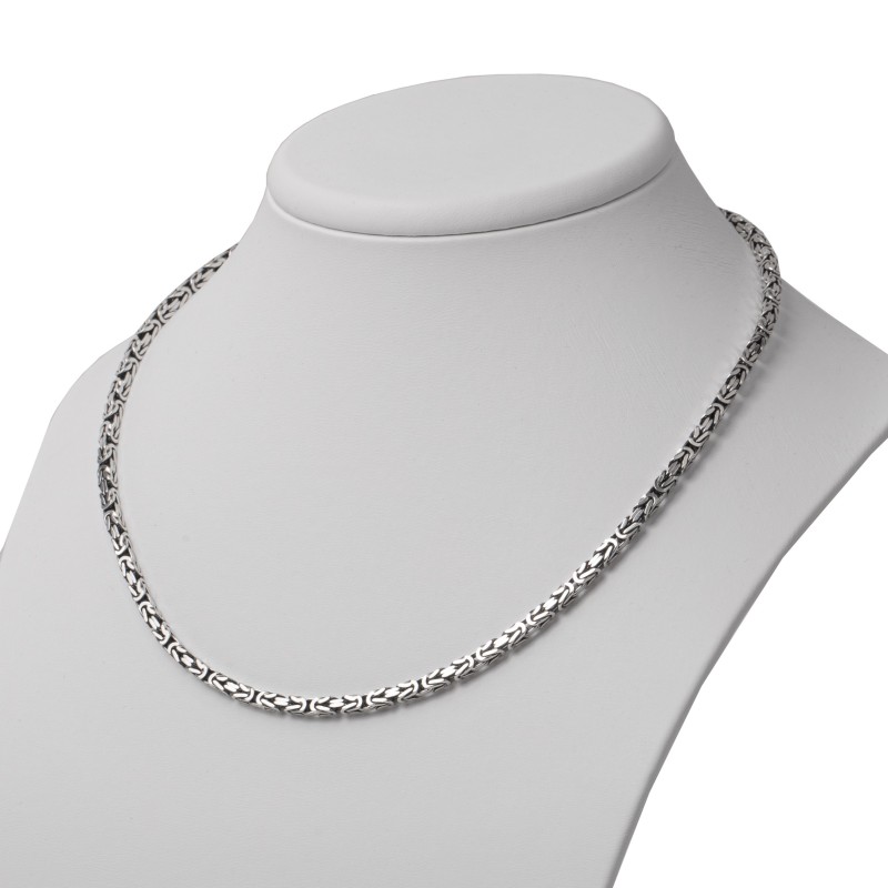 Srebrny łańcuszek królewski 3 mm 50–55 cm oksydowany 925 | KALA SILVER