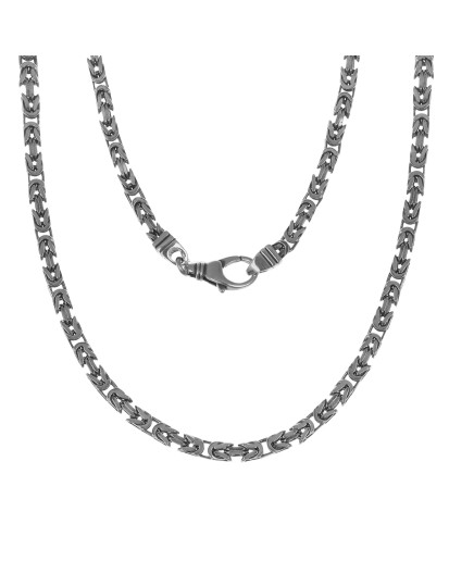 Srebrny łańcuszek królewski 50 cm 4 mm oksydowany 925 | KALA SILVER