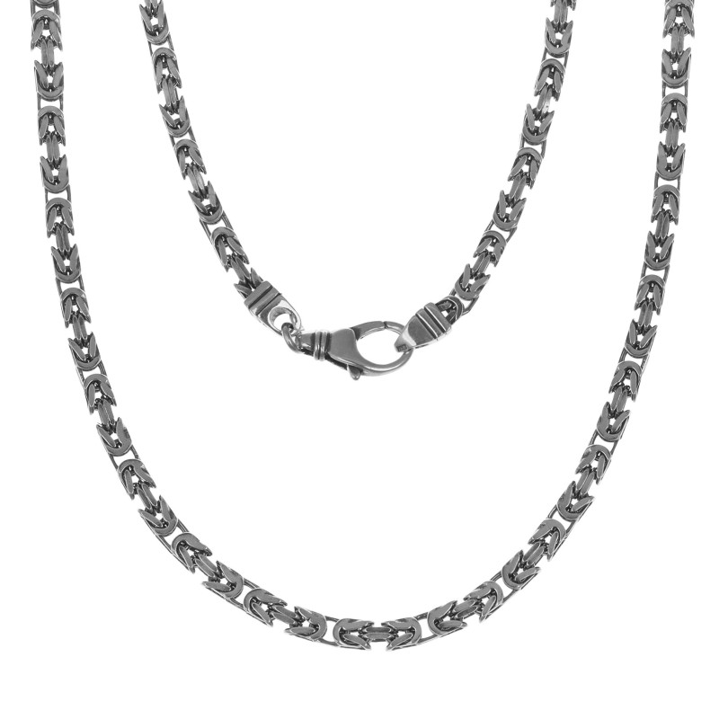 SREBRNY MĘSKI ŁAŃCUSZEK OKSYDOWANY KRÓLEWSKI 50cm 4,2 MM