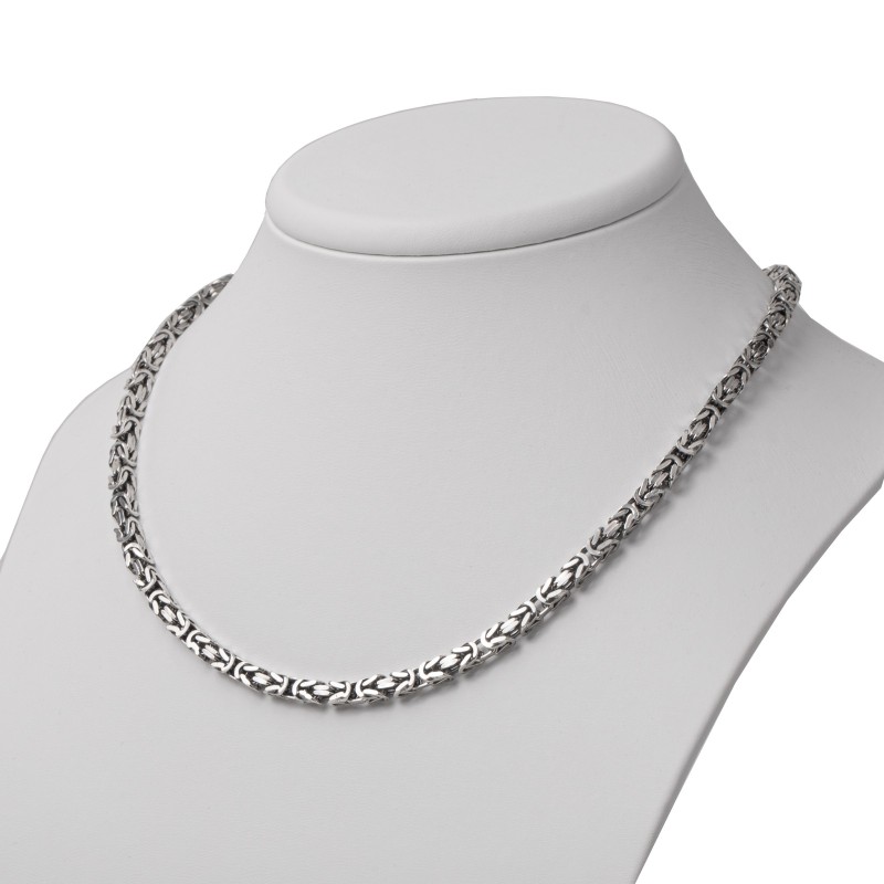 Srebrny łańcuszek królewski 50 cm 4 mm oksydowany 925 | KALA SILVER