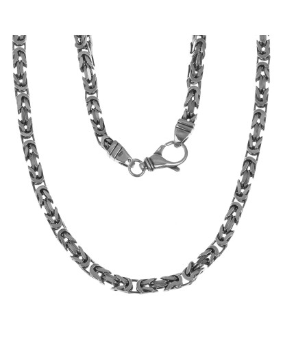 SREBRNY MĘSKI ŁAŃCUSZEK OKSYDOWANY KRÓLEWSKI 55cm 5MM