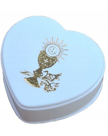 Plastikowe pudełko pamiątka pierwszej komunii świętej owalne