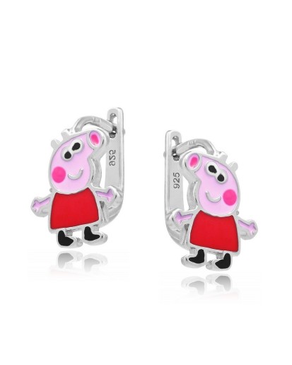 SREBRNE KOLCZYKI DLA DZIEWCZYNKI ŚWINKI PRÓBA 925