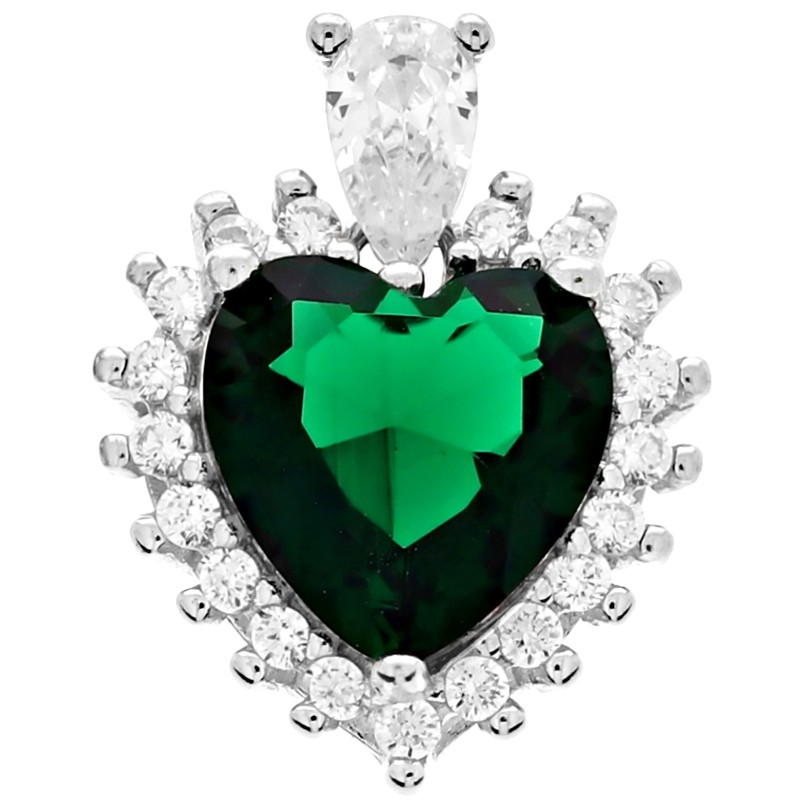 SREBRNA DAMSKA ZAWIESZKA RODOWANA SERCE SREBRO 925