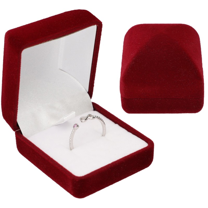 PUDEŁKO WELUROWE BORFOWE NA KOLCZYKI PIERŚCIONEK