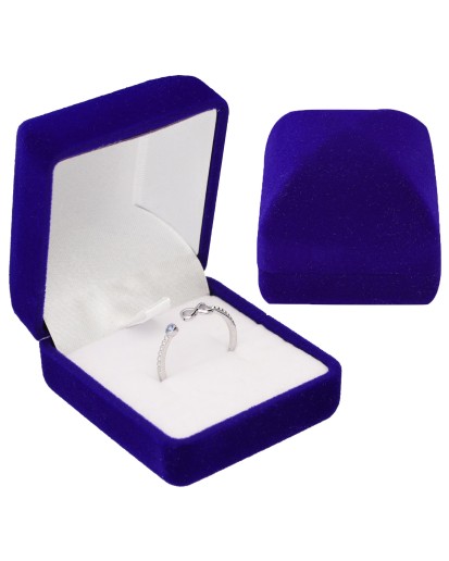 PUDEŁKO WELUROWE NIEBIESKIE NA KOLCZYKI PIERŚCIONEK