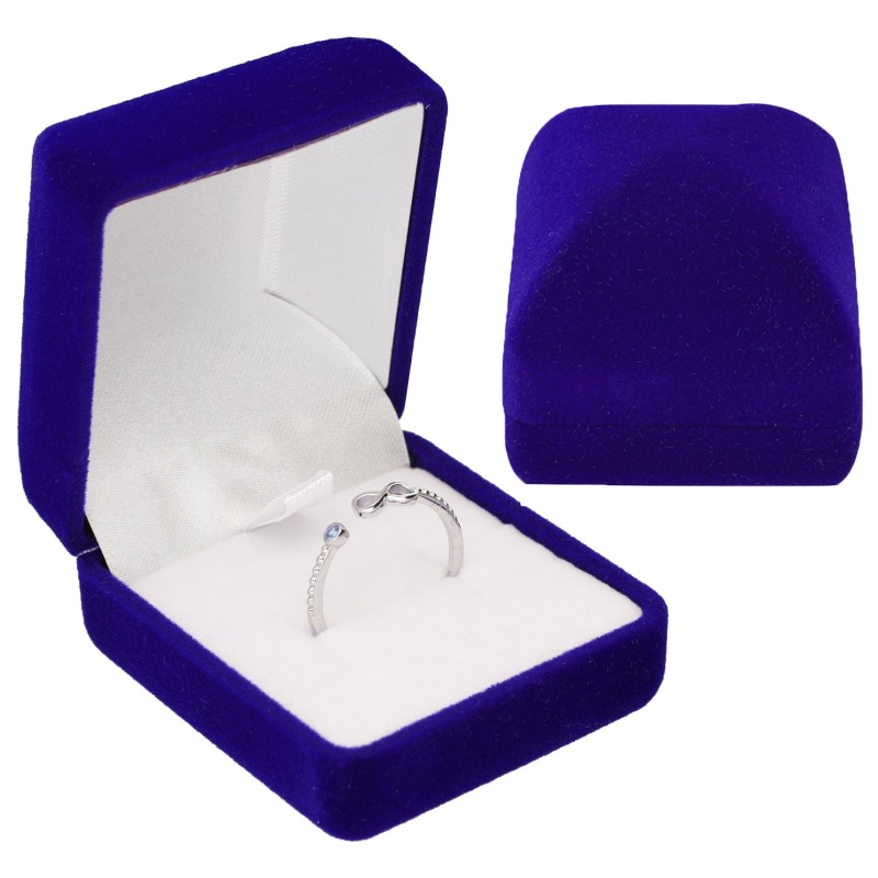 PUDEŁKO WELUROWE NIEBIESKIE NA KOLCZYKI PIERŚCIONEK