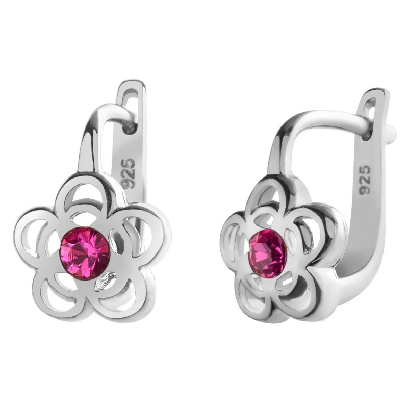 SREBRNE KOLCZYKI DZIECIĘCE ANGIELSKIE KWIATKI RODOWANE/POZŁACANE SREBRO 925