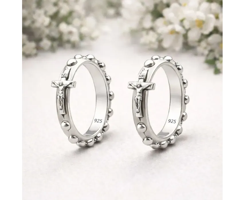 Obrączki różańcowe srebrne 925 – biżuteria religijna | Kala Silver